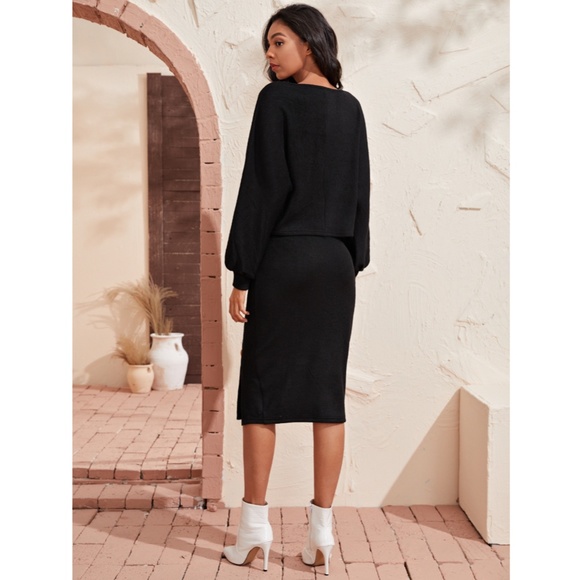 2 Piece Black Casual Skirt Set - Picture 2 of 7